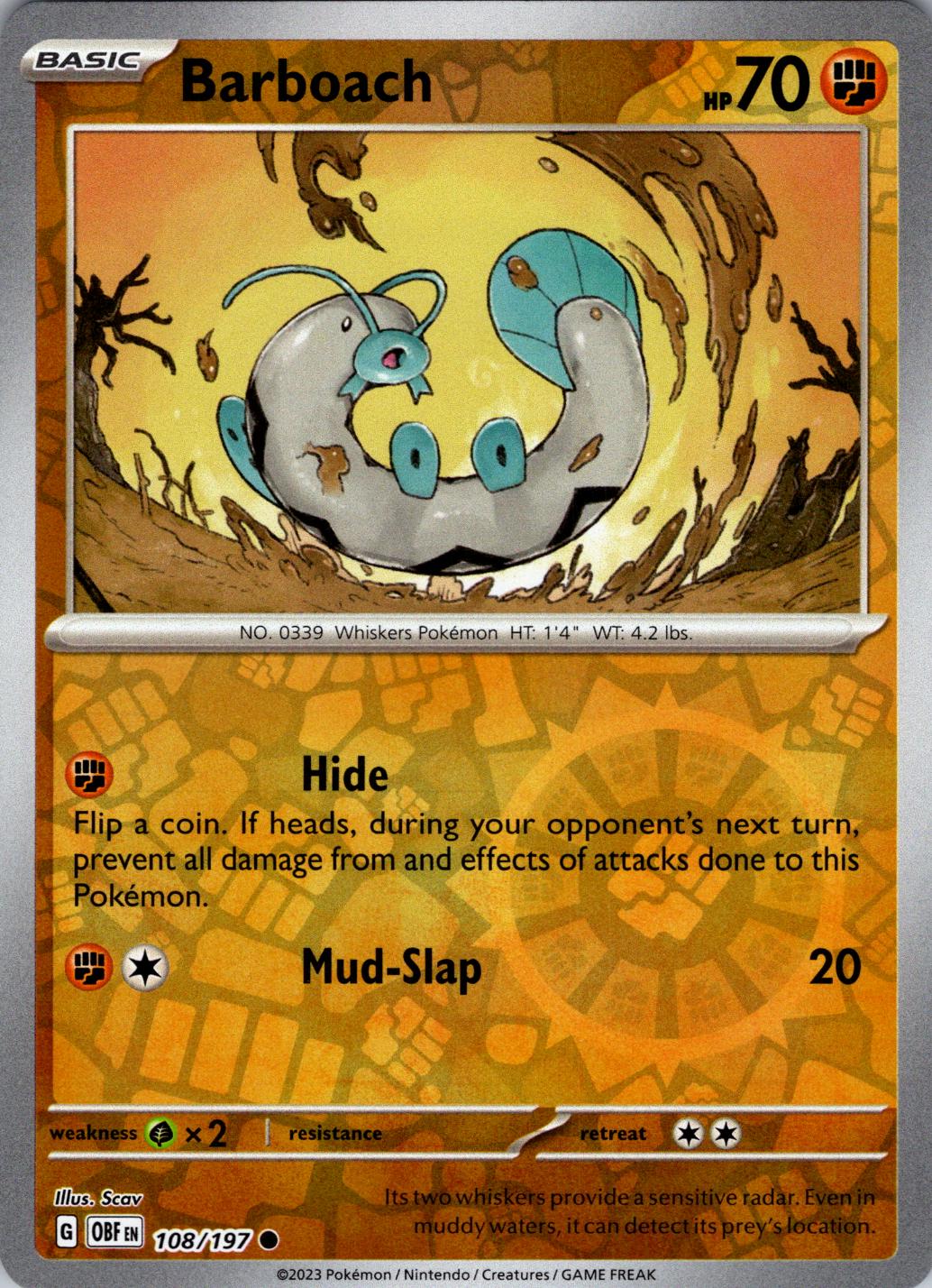 Barboach 108/197 Obsidian Flames