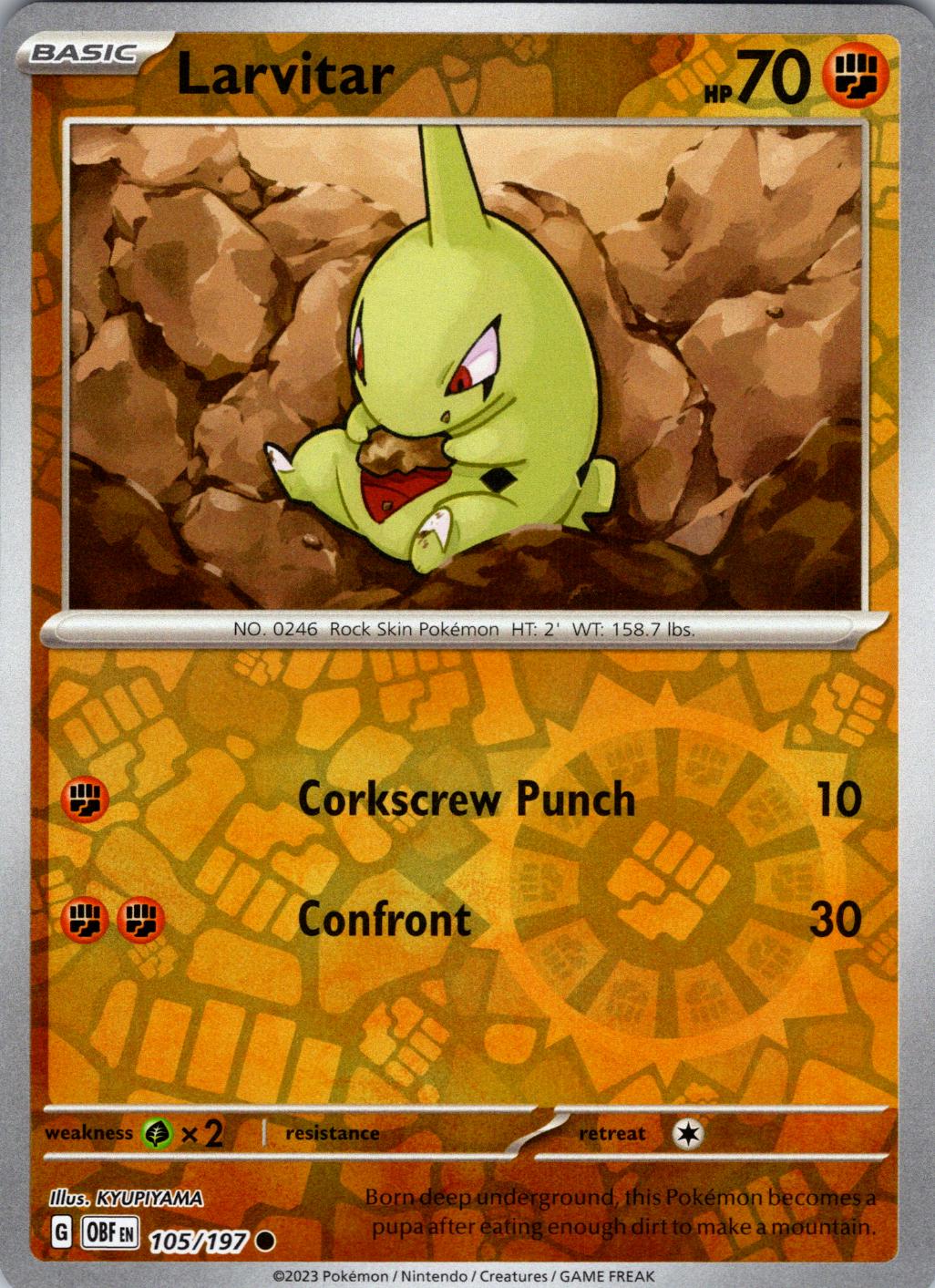 Larvitar 105/197 Obsidian Flames