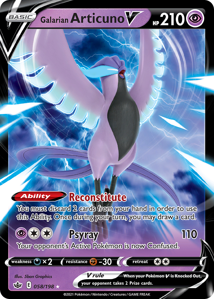 Galarian Articuno V 58/198 Chilling Reign