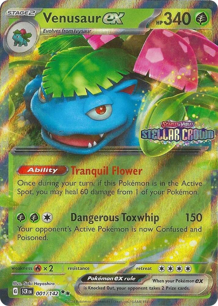 Venusaur ex (Stellar Crown Stamp) 001/142 Stellar Crown