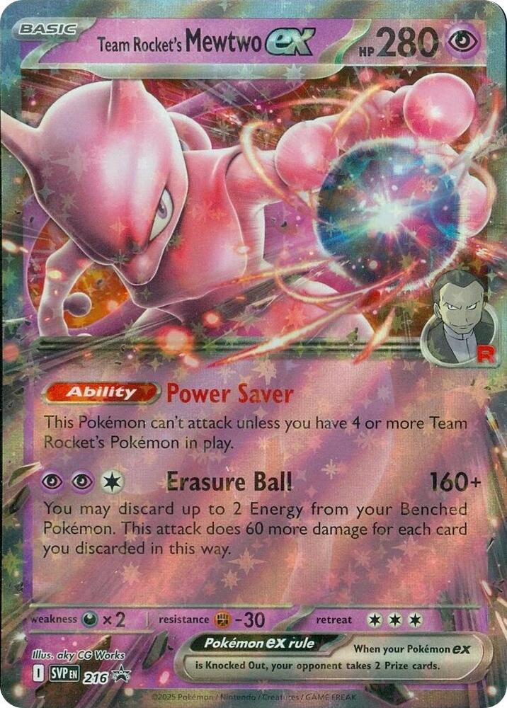 Team Rocket's Mewtwo ex 216 Scarlet & Violet Black Star Promos