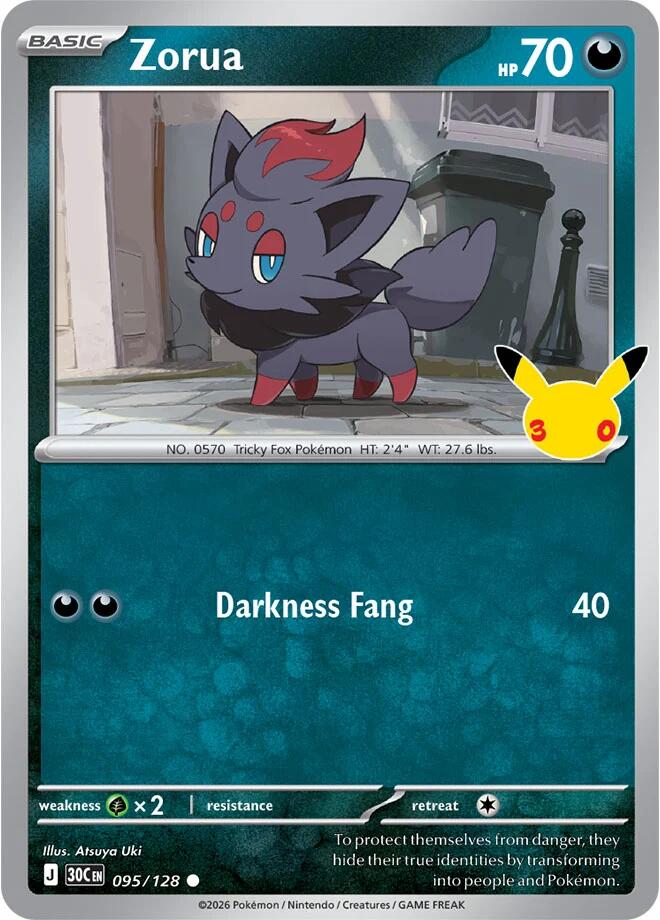 Zorua 95/128 30th Celebration