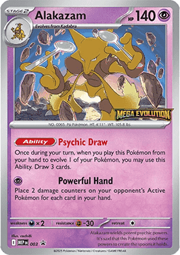 Alakazam 3/0 Mega Evolution Black Star Promos
