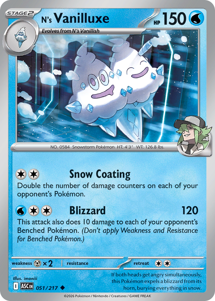 N's Vanilluxe 51/217 Ascended Heroes