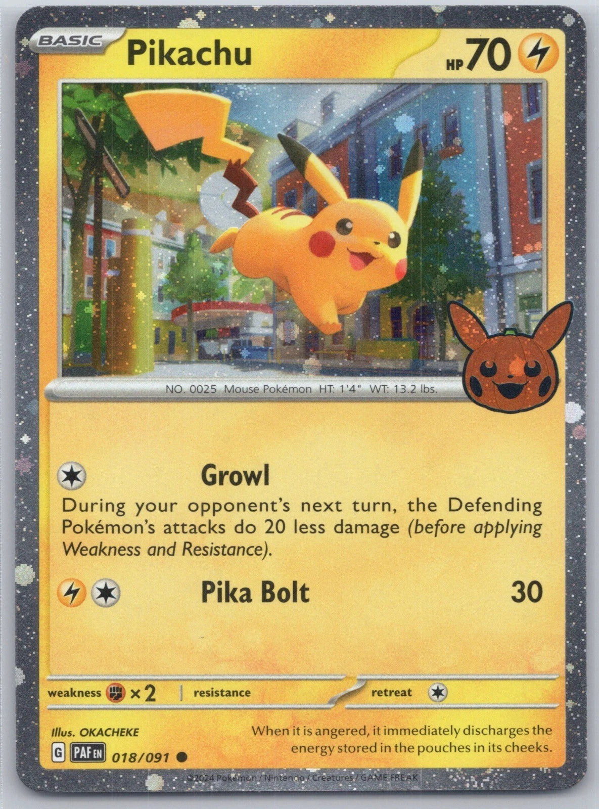 Pikachu Halloween Stamp 18/91 Paldean Fates