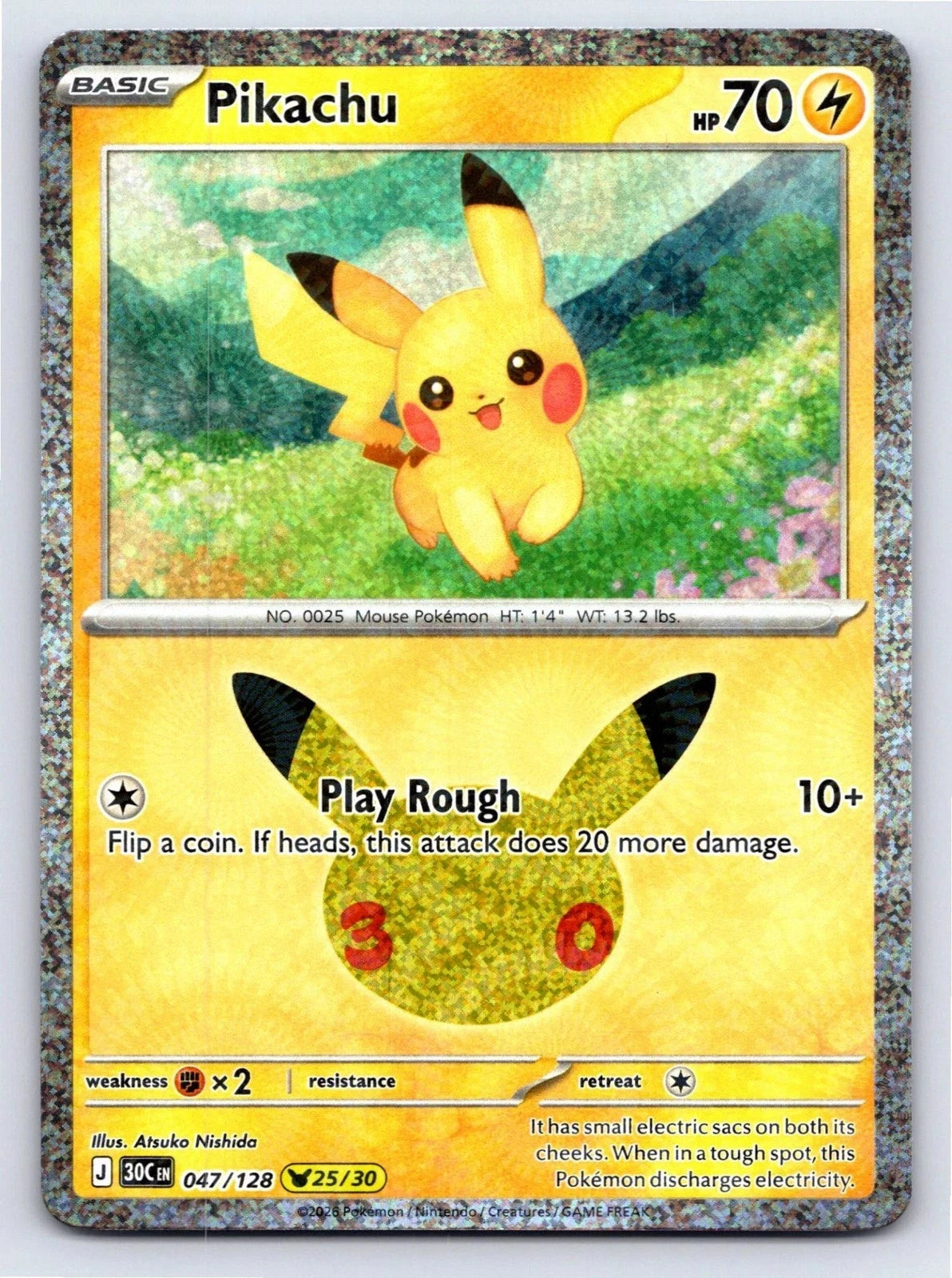 Pikachu 47/128 30th Celebration