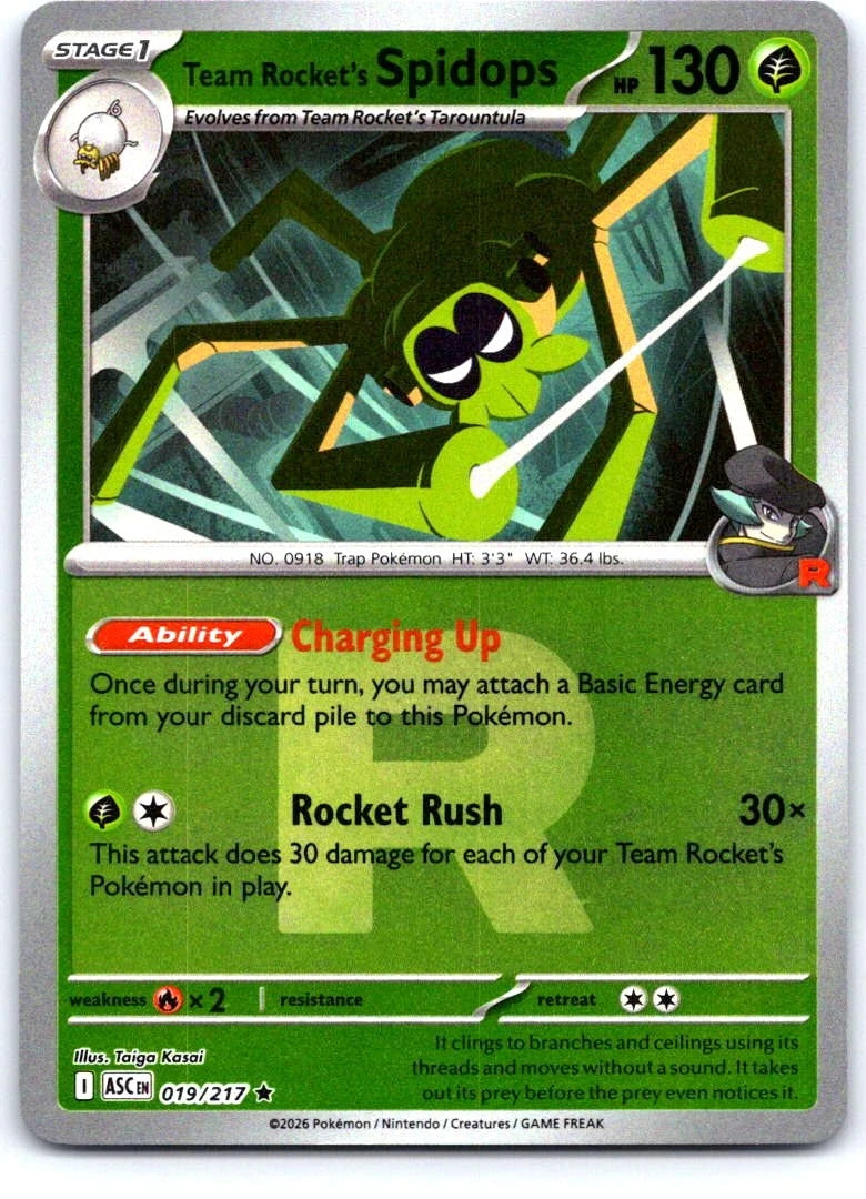 Team Rocket's Spidops - R stamp 19/217 Ascended Heroes