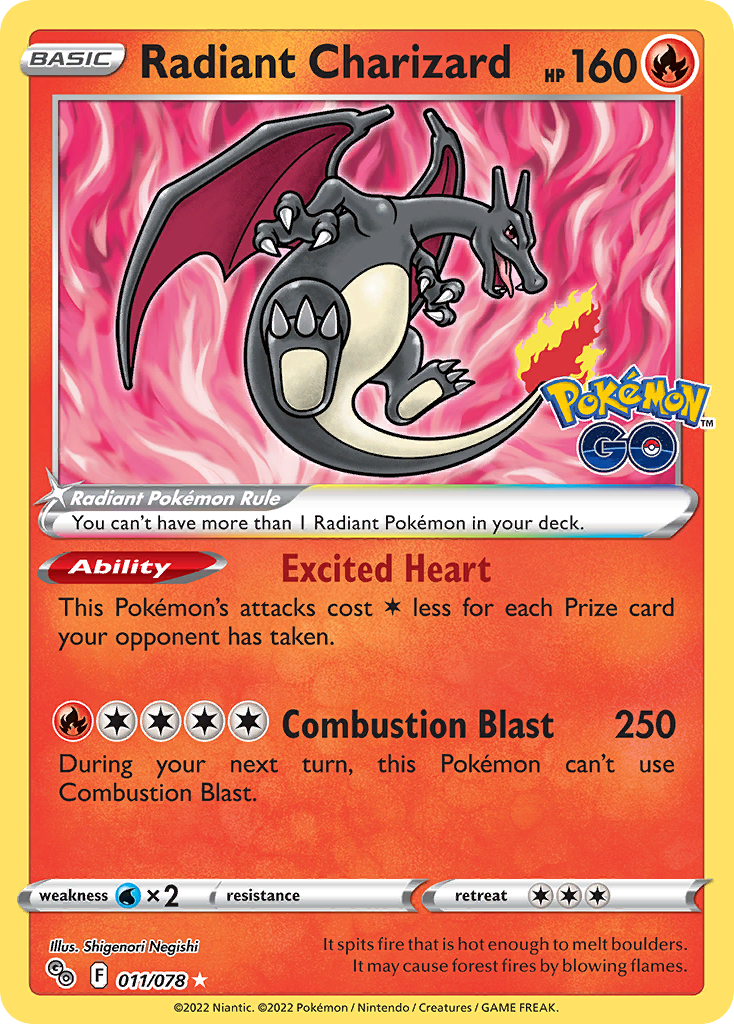 Radiant Charizard 11/78 Pokémon GO