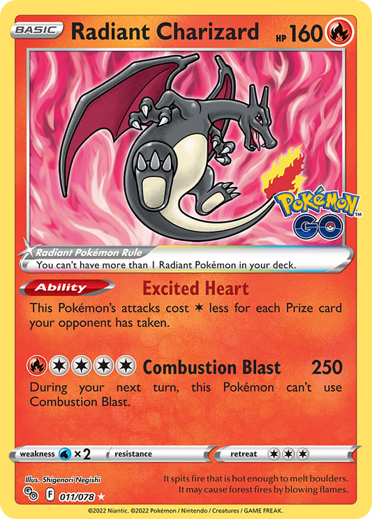 Radiant Charizard 11/78 Pokémon GO