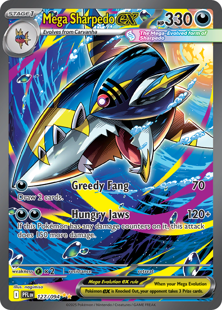 Mega Sharpedo ex 127/94 Phantasmal Flames
