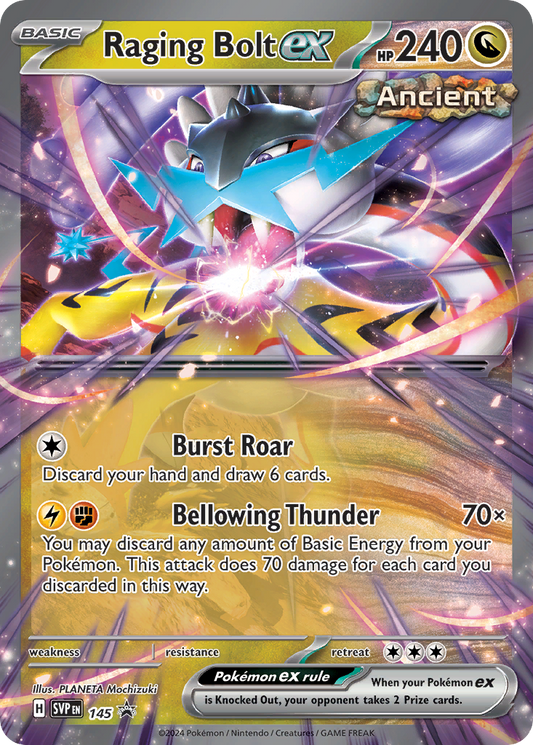Raging Bolt ex 145/215 Scarlet & Violet Black Star Promos