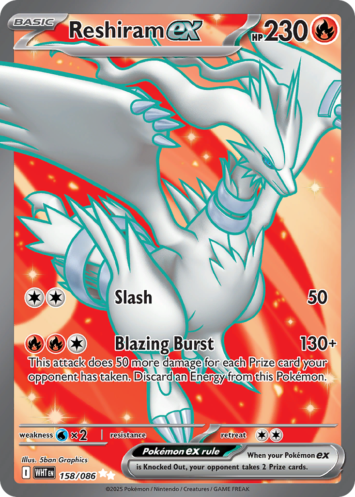 Reshiram ex 158/86 White Flare