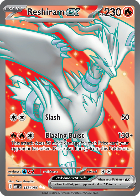 Reshiram ex 158/86 White Flare