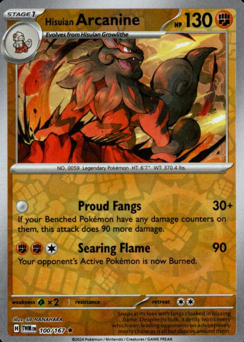 Hisuian Arcanine 100/167 Twilight Masquerade