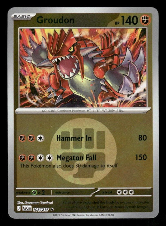 Groudon 108/217 Ascended Heroes