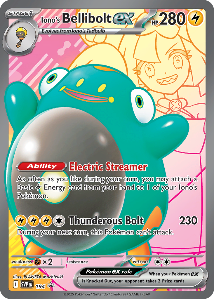 Iono's Bellibolt ex 194/150 Scarlet & Violet Black Star Promos