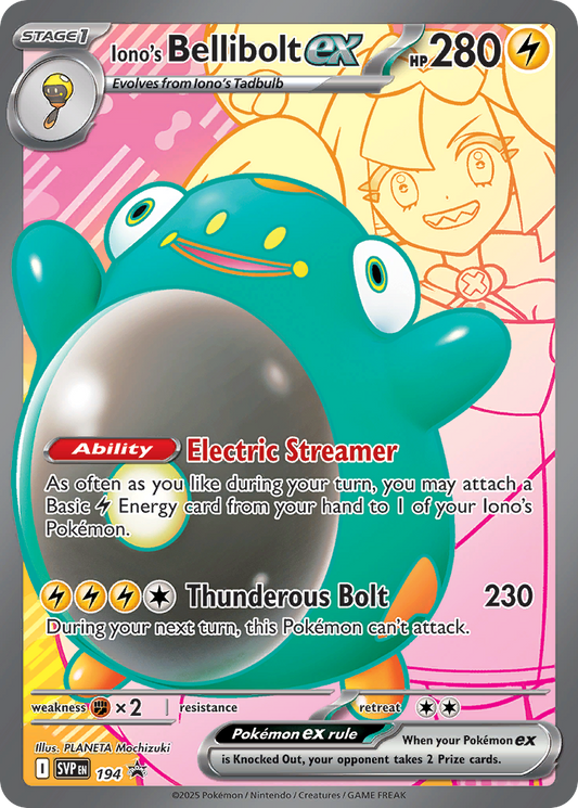 Iono's Bellibolt ex 194/150 Scarlet & Violet Black Star Promos