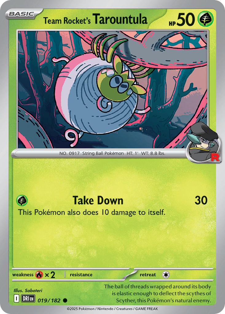 Team Rocket's Tarountula 19/182 Destined Rivals