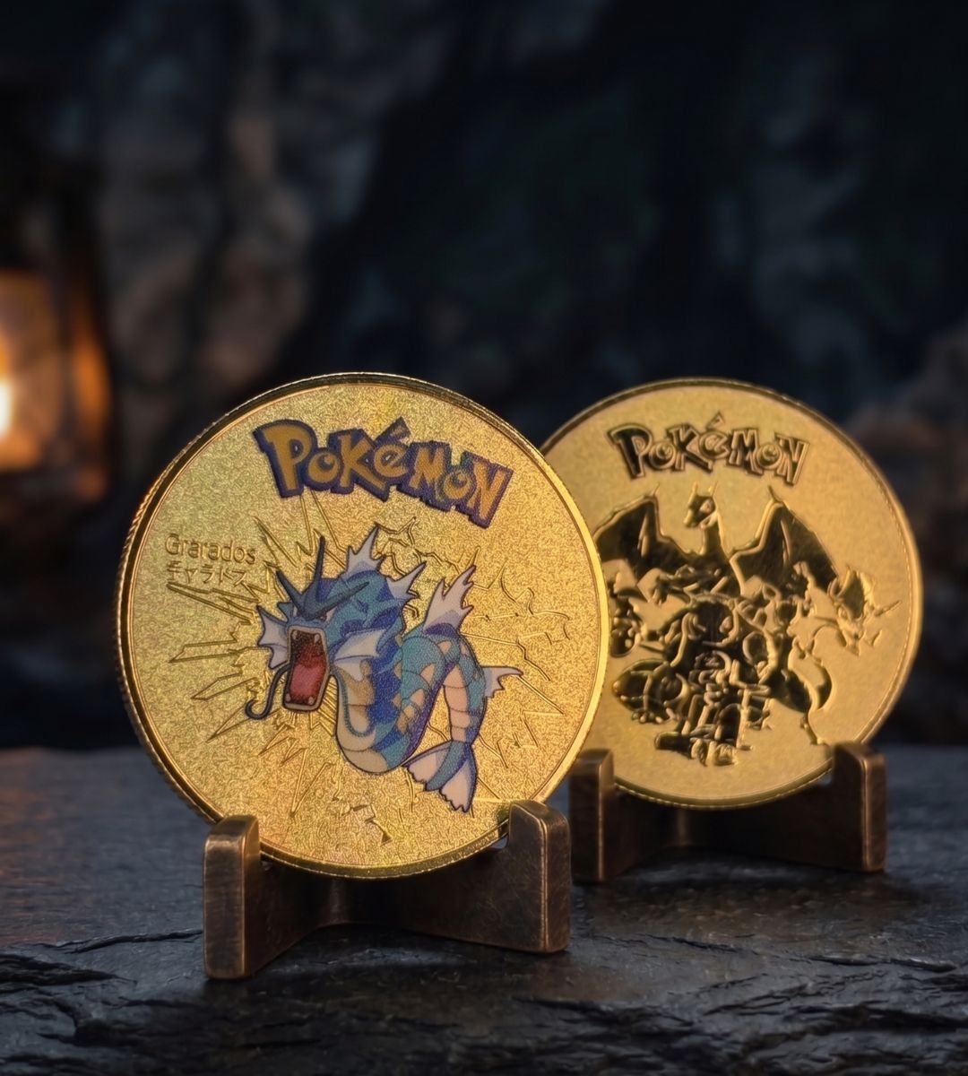 Moneda Coleccionable Pokémon Metálica Dorada (Fan Made)