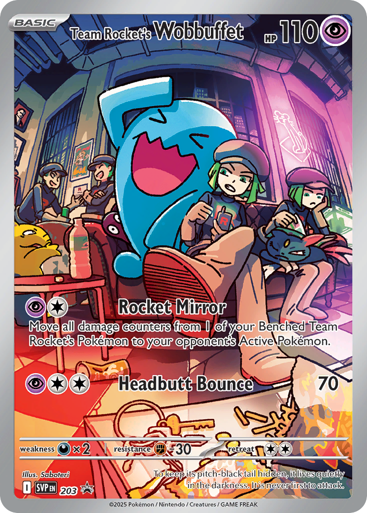 Team Rocket's Wobbuffet 203/150 Scarlet & Violet Black Star Promos