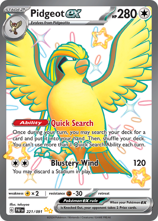 Pidgeot ex 221/91 Paldean Fates