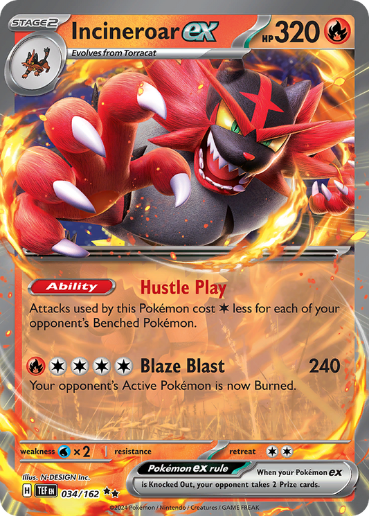 Incineroar ex 34/162 Temporal Forces