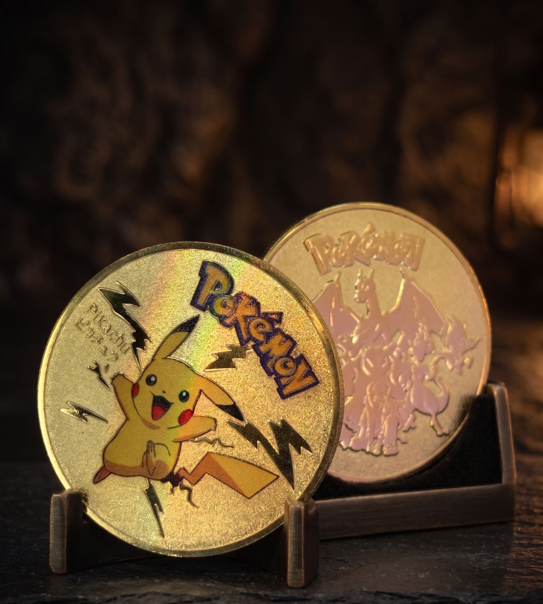 Moneda Coleccionable Pokémon Metálica Dorada (Fan Made)