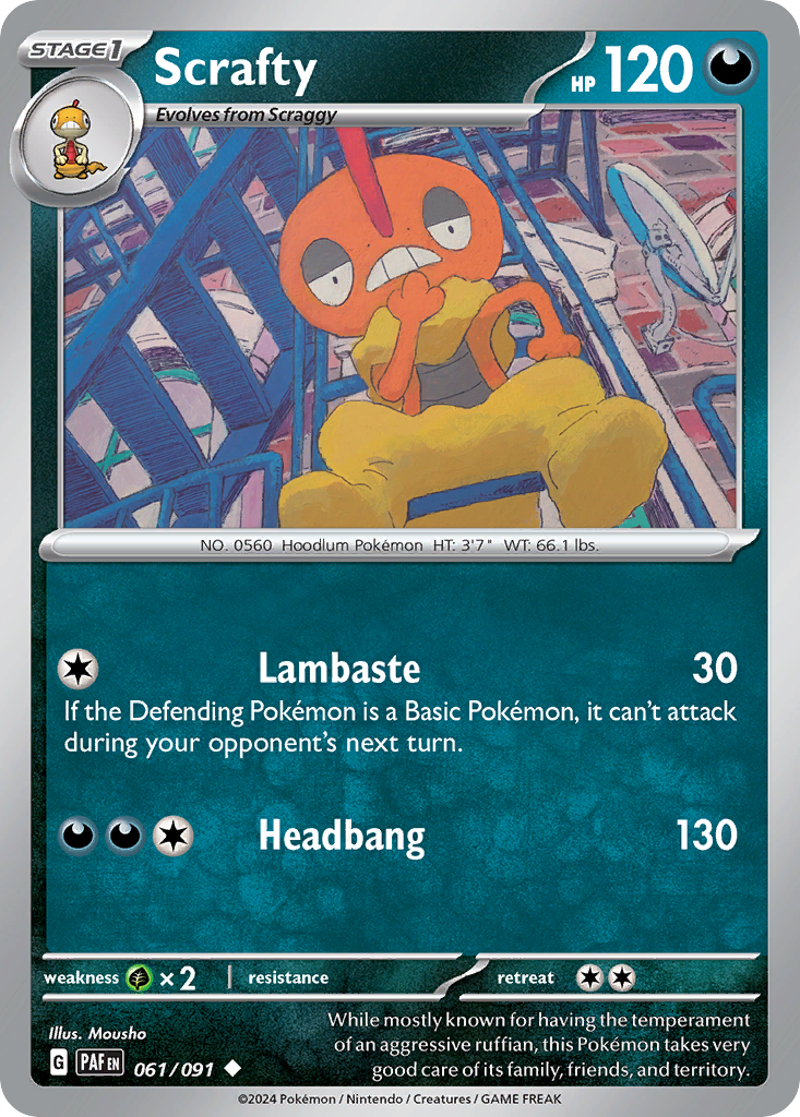 Scrafty 61/91 Paldean Fates