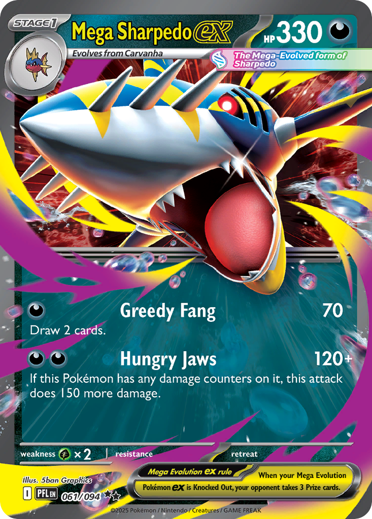 Mega Sharpedo ex 61/94 Phantasmal Flames