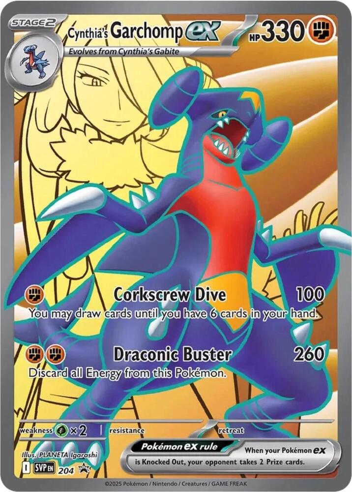 Cynthia's Garchomp ex 204/0 Scarlet & Violet Black Star Promos