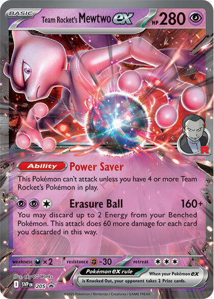 Team Rocket's Mewtwo ex 205/198 Scarlet & Violet