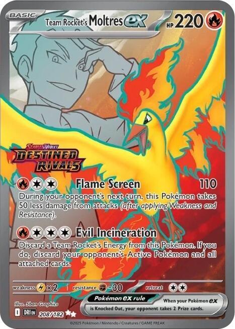 Team Rocket's Moltres ex (Destined Rivals Stamp) 208/182 Destined Rivals