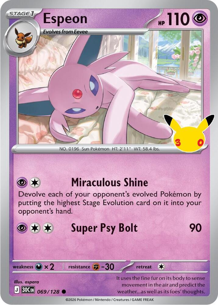 Espeon 69/128 30th Celebration