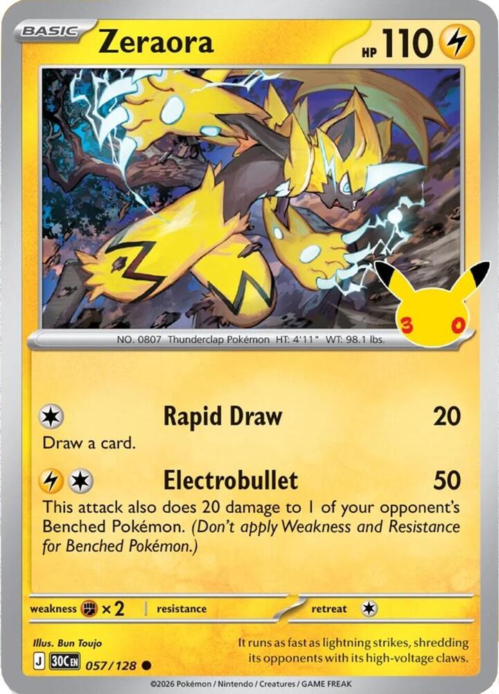 Zeraora 57/128 30th Celebration