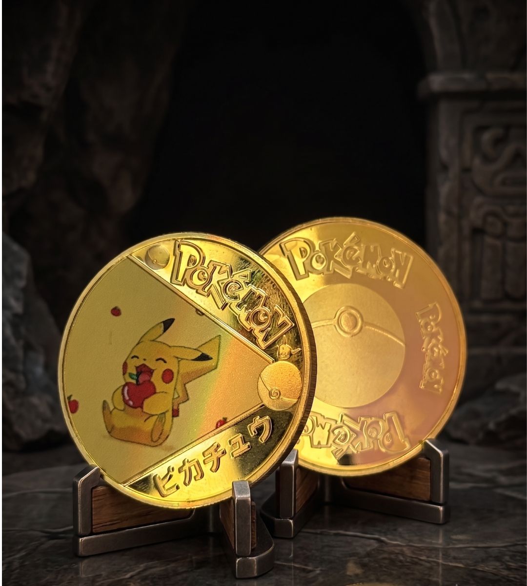Moneda Coleccionable Pokémon Metálica Dorada (Fan Made)