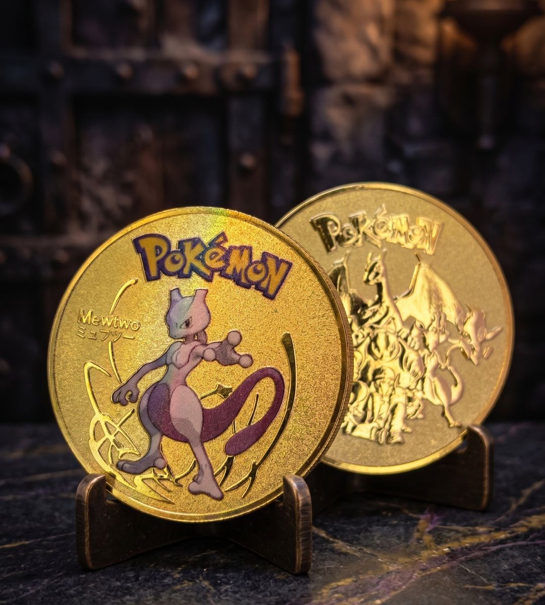 Moneda Coleccionable Pokémon Metálica Dorada (Fan Made)