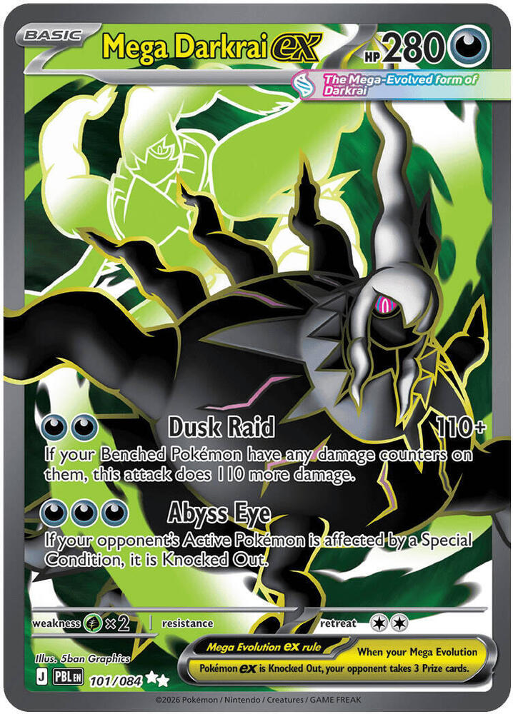 Mega Darkrai ex 101/084 Mega Evolution Pitch Black