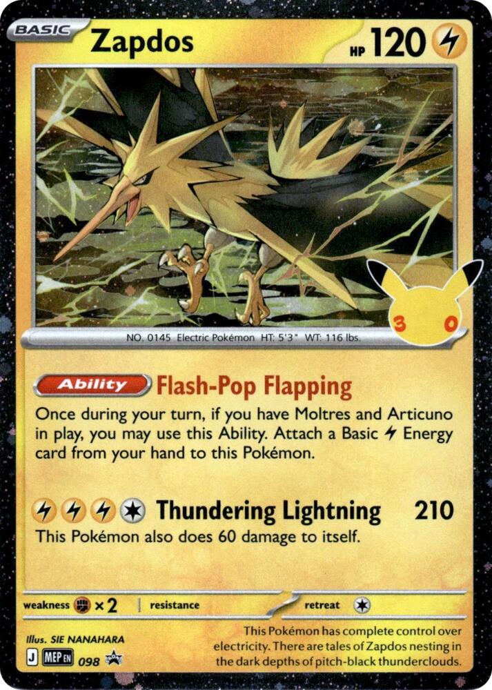 Zapdos - 098 (30th Celebration) 098 30th Celebration
