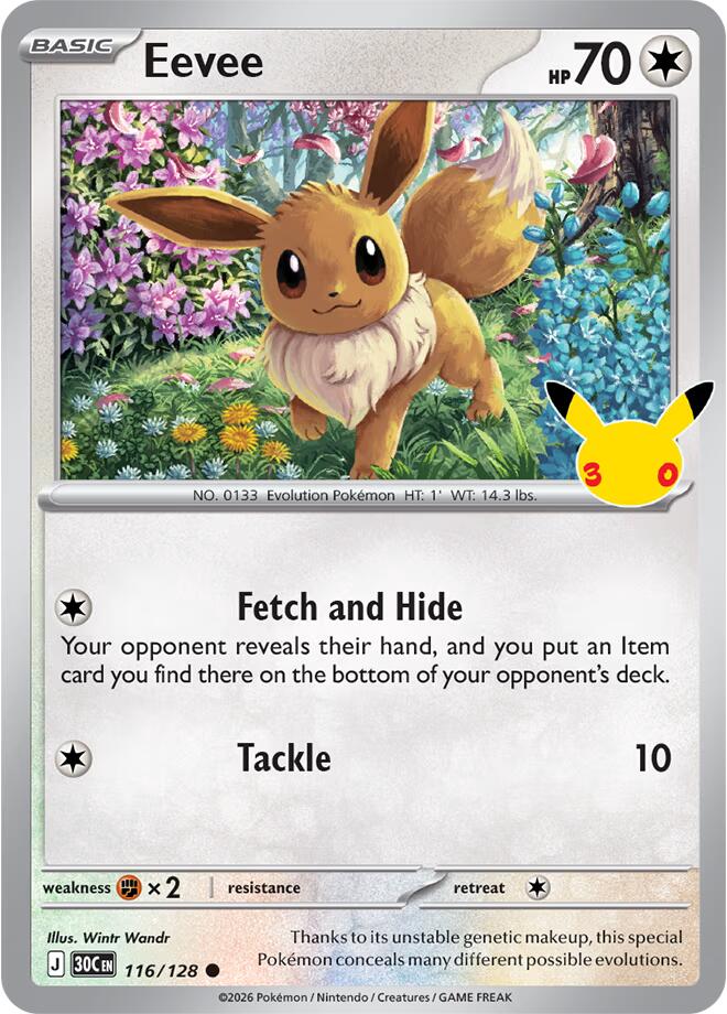 Eevee 116/128 30th Celebration