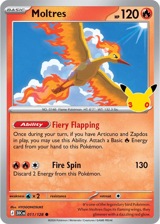 Moltres 11/128 30th Celebration