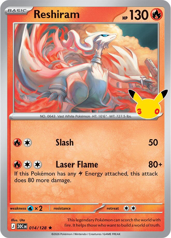 Reshiram 14/128 30th Celebration