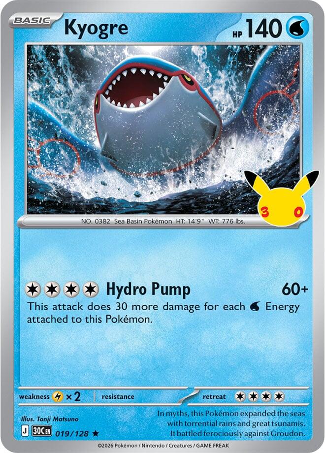 Kyogre 19/128 30th Celebration