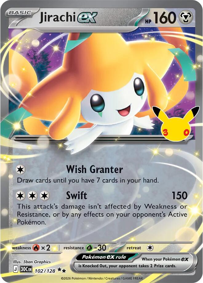 Jirachi ex 102/128 30th Celebration
