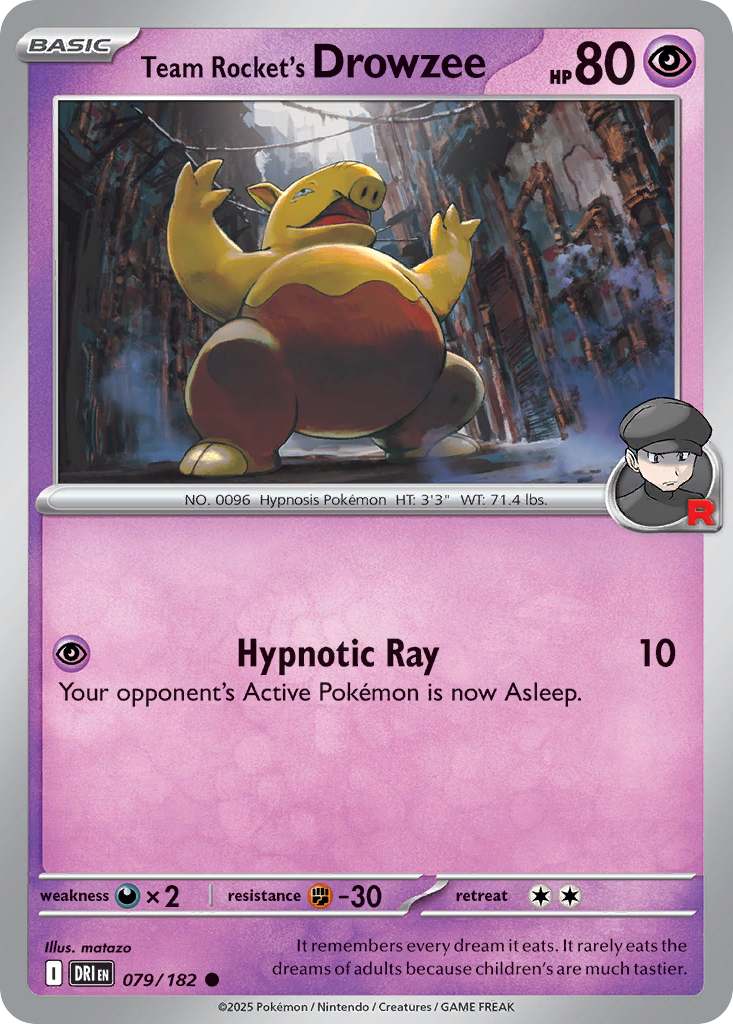 Team Rocket's Drowzee 79/182 Destined Rivals