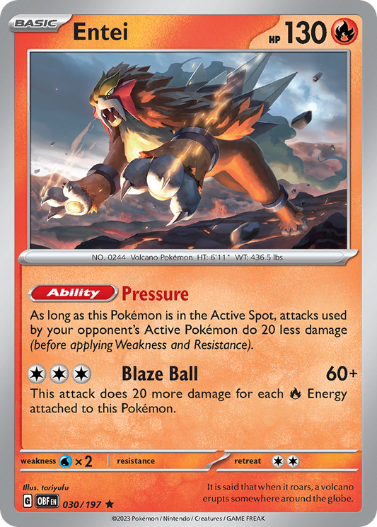 Entei 30/197 Obsidian Flames