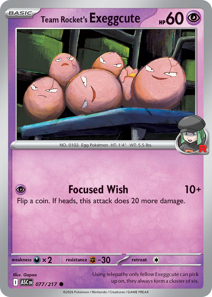 Team Rocket's Exeggcute 77/217 Ascended Heroes