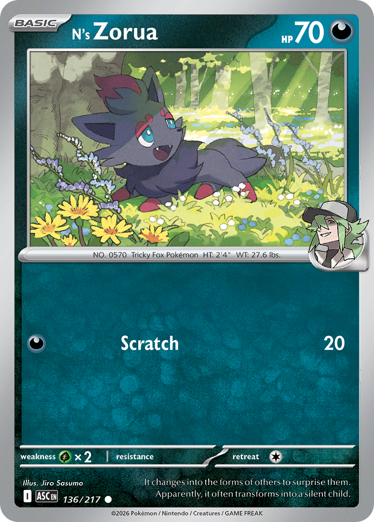 N's Zorua 136/217 Ascended Heroes