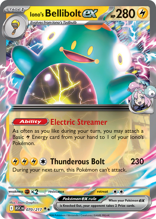Iono's Bellibolt ex 70/217 Ascended Heroes