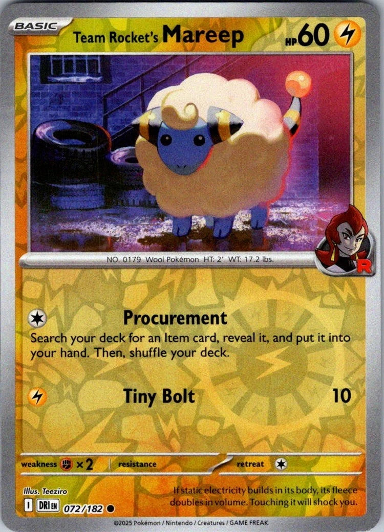Team Rocket's Mareep 72/182 Destined Rivals
