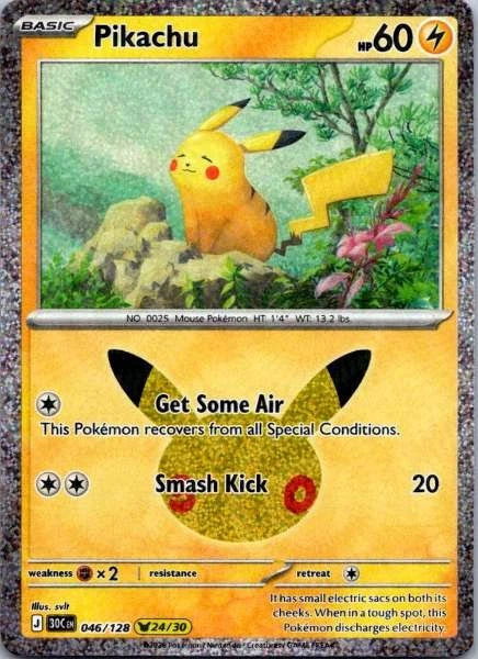 Pikachu 46/128 30th Celebration